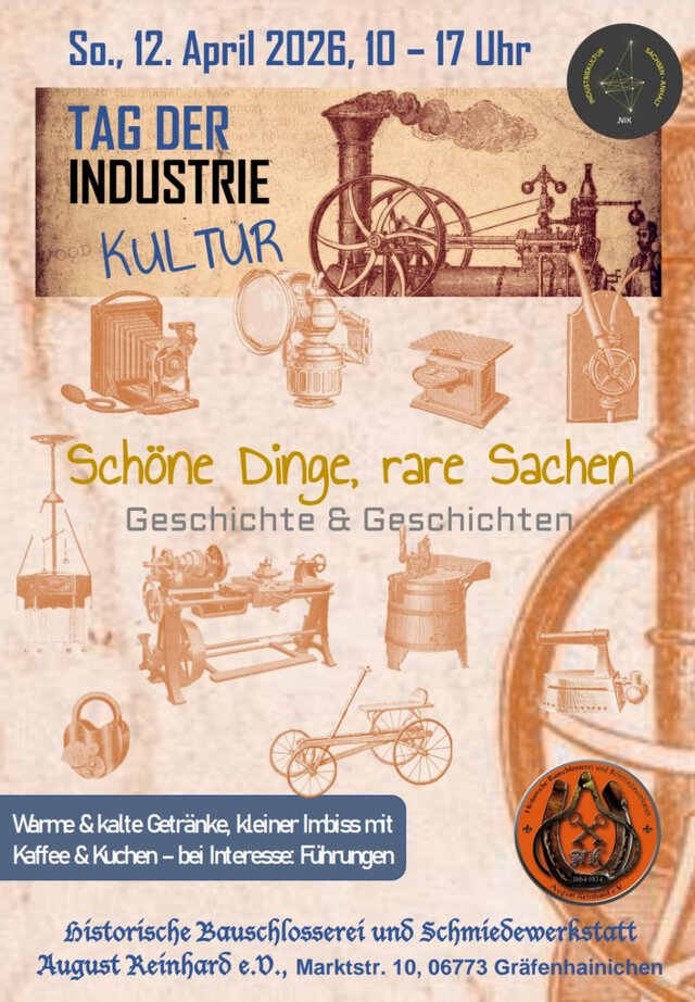 Plakat Tag der Industriekultur 12. April 2026 Historische Schmiede Gräfenhainichen